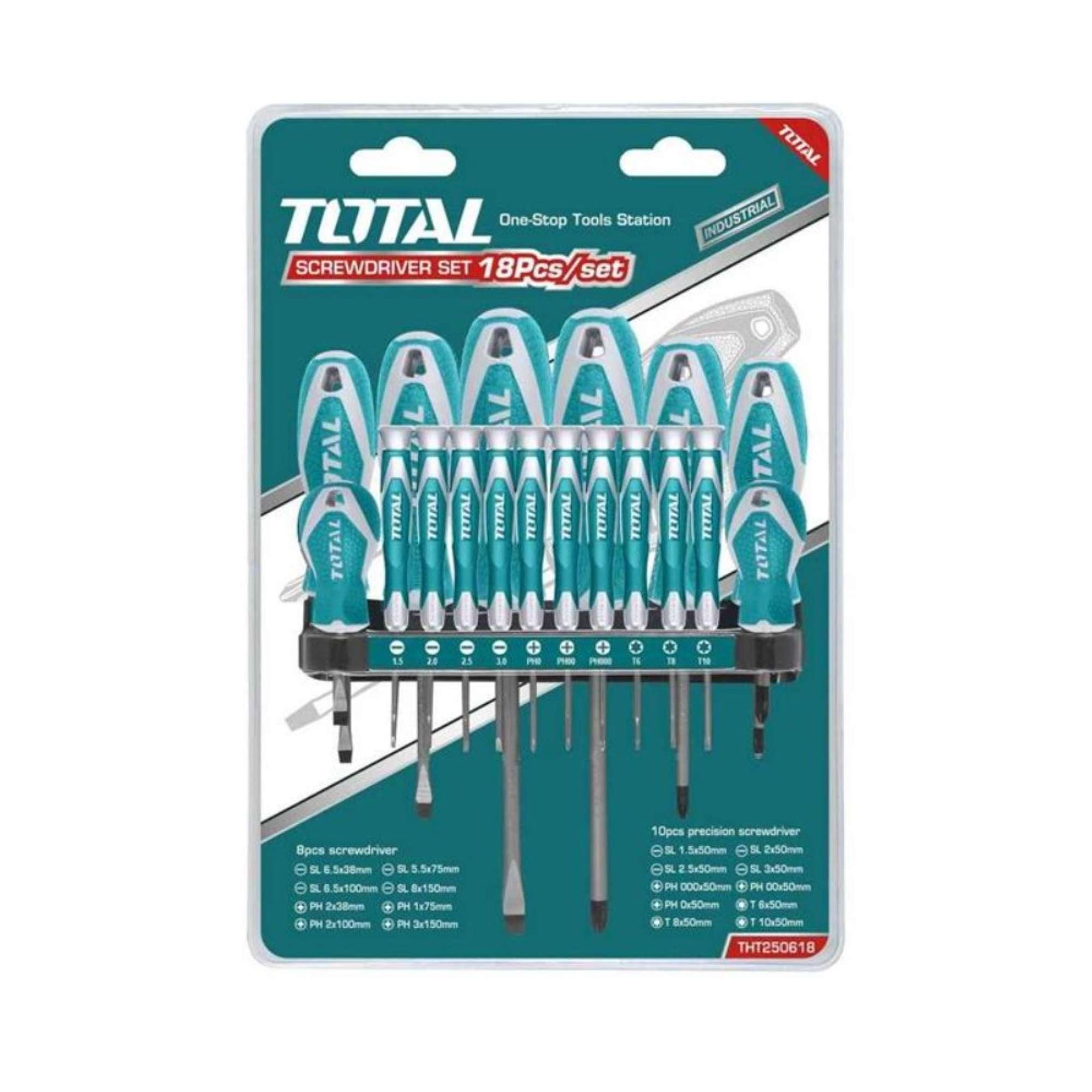 Set 18 Giraviti con supporto in Cr-V - Total 4181400018