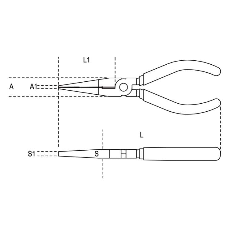 Pinze a becchi mezzotondi lunghissimi diritti 160mm - Beta 1166MQ