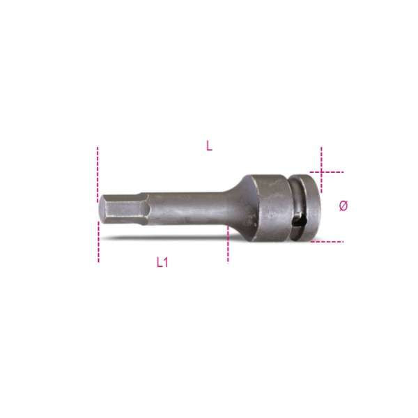 Chiavi a bussola maschio esagonale 19mm con quadro femmina 1/2" fosfatate Beta