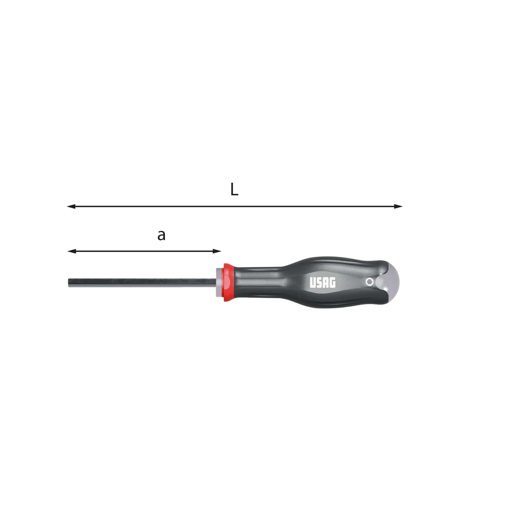 Chiavi maschio L. 209mm esagonale con esagono di manovra 5mm - Usag 280 D