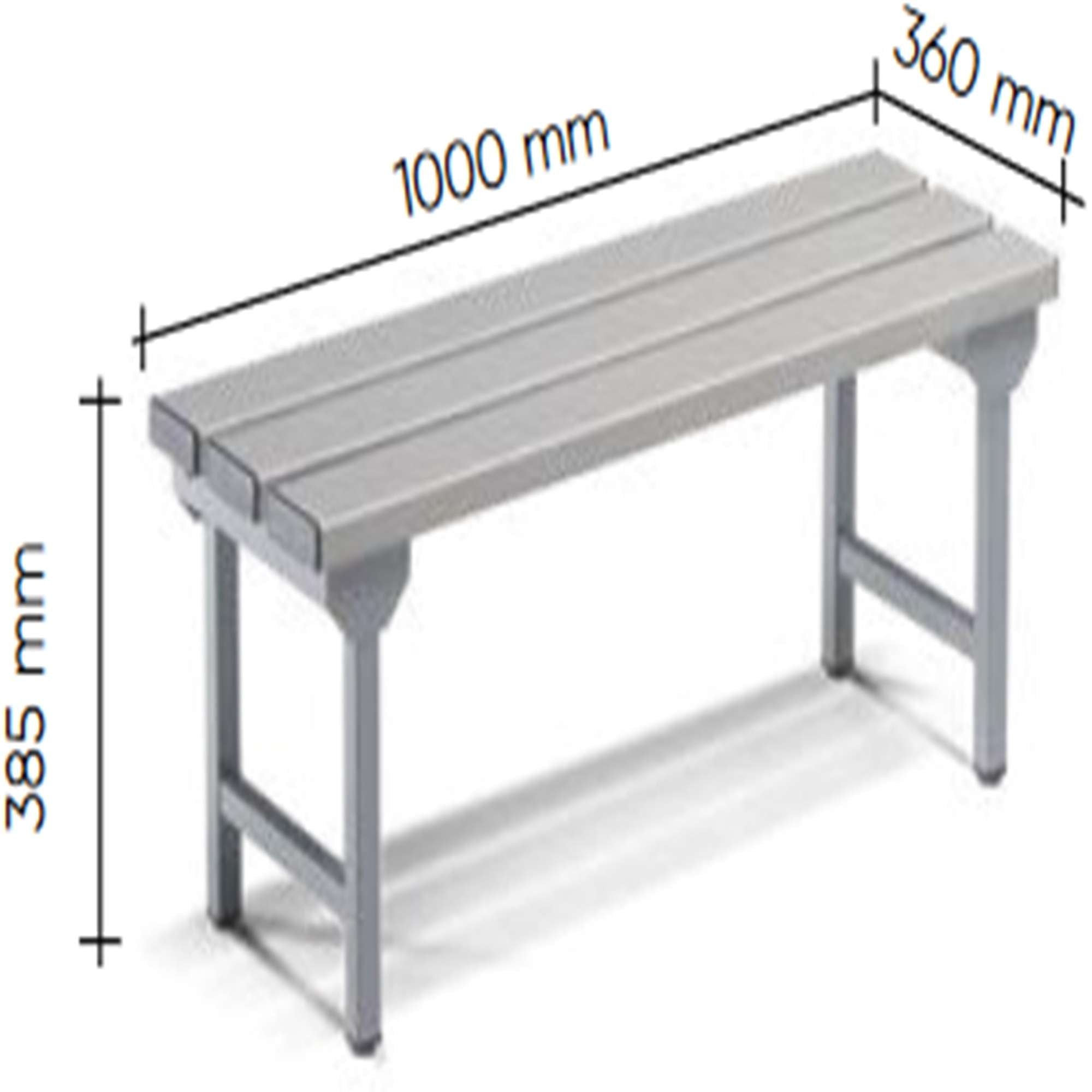 Panchina per spogliatoio in metallo 2000 X 360 X 385 H - singola - FAMI FAN95600001 - Grigio