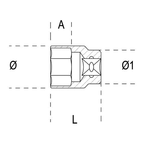 Chiavi a bussola con attacco quadro femmina 3/8" bocca esagonale cromate Beta