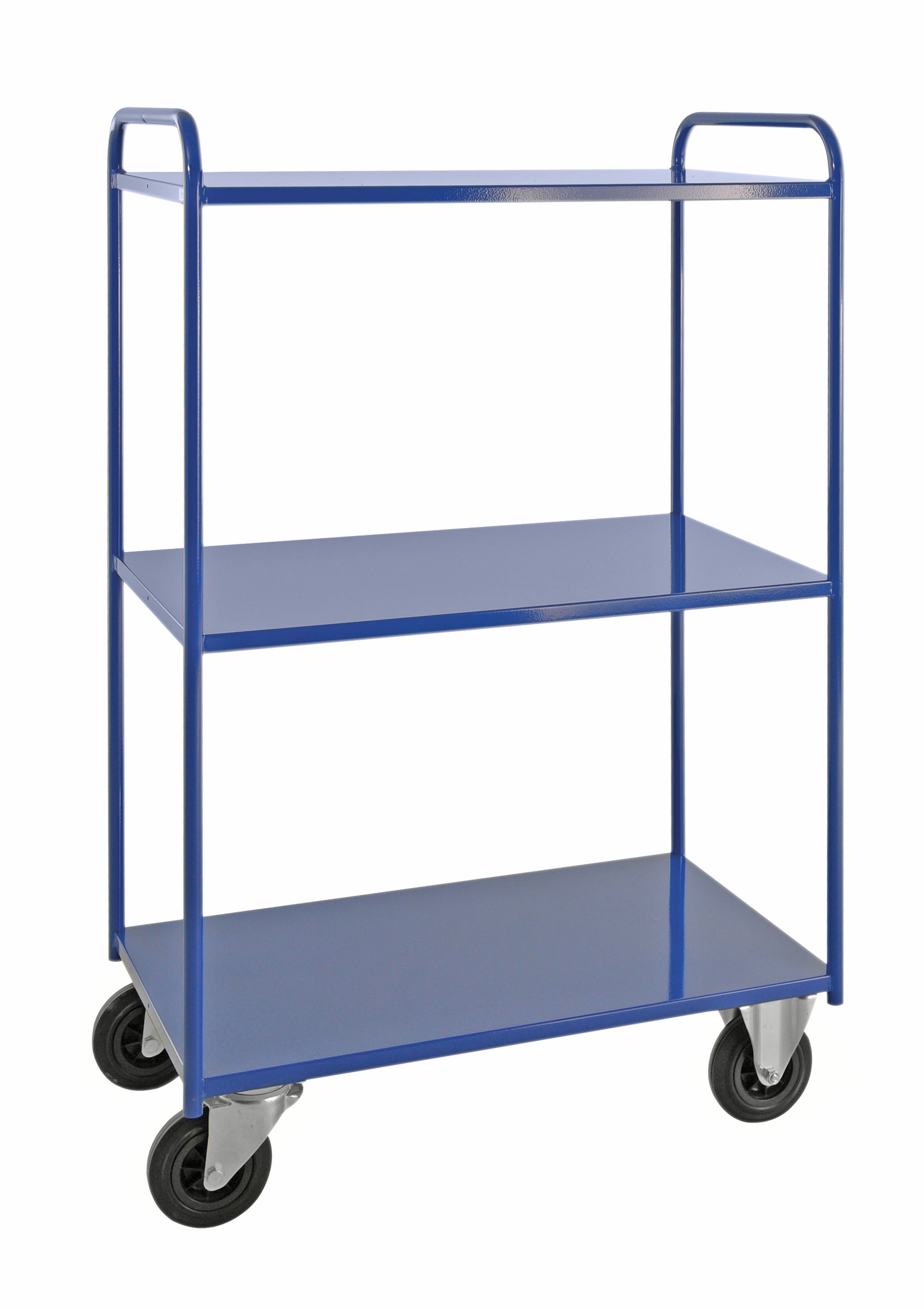 Carrello robusto in lamiera 3 ripiani Blu con freno - KM4144-BB Kongamek