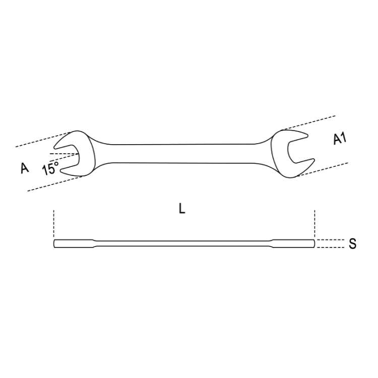 Chiavi a forchetta 9x11mm doppie cromate ingombro delle teste ridotto - Beta 55 9X11