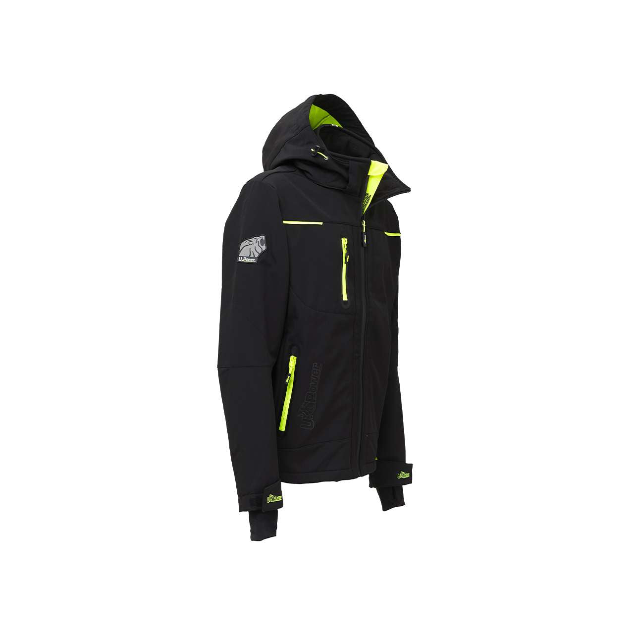 U-POWER Giacca professionale da lavoro SOFT SHELL Black Carbon Yellow FU187BC