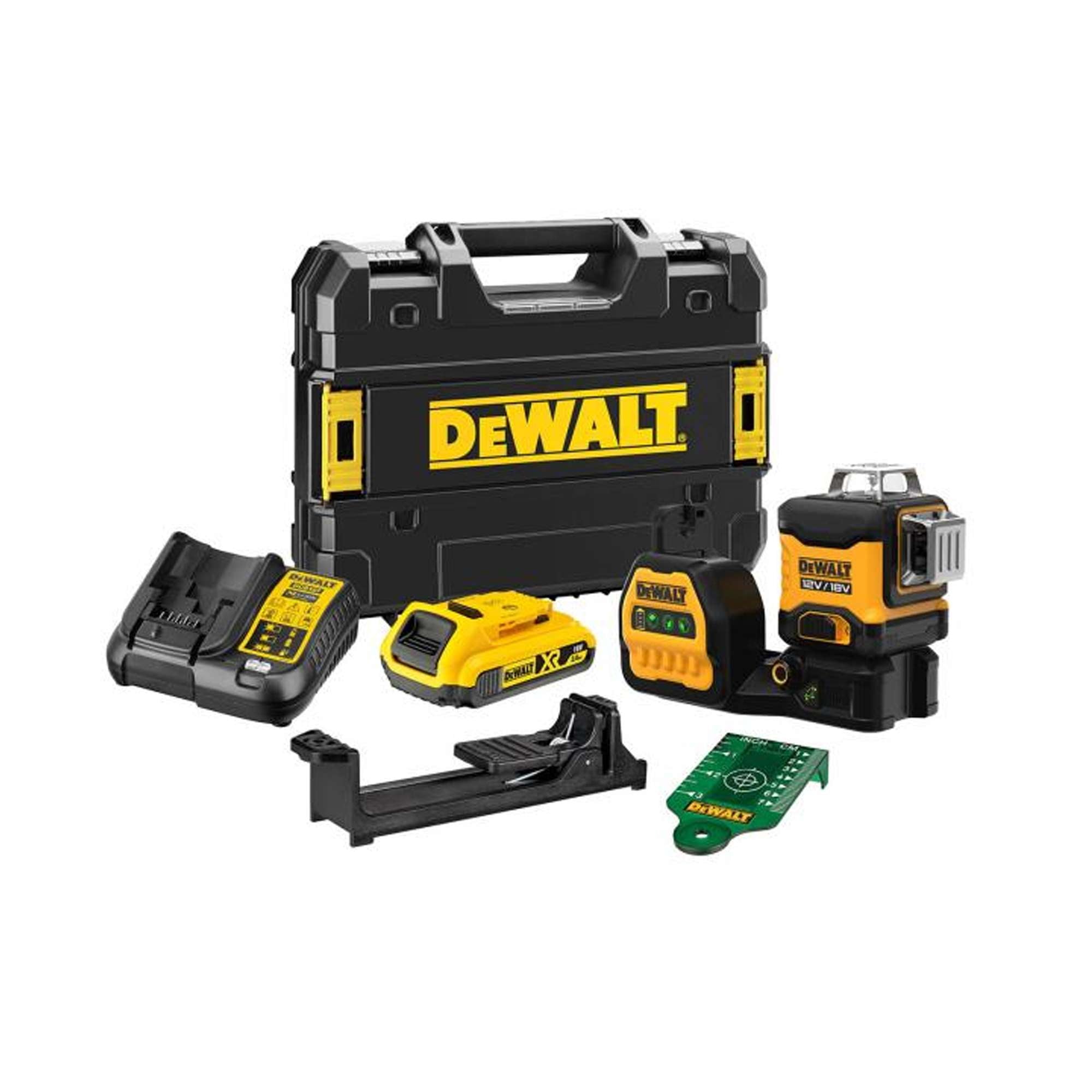 Tracciatore laser DEWALT a tre linee DCE089d1g18-QW green