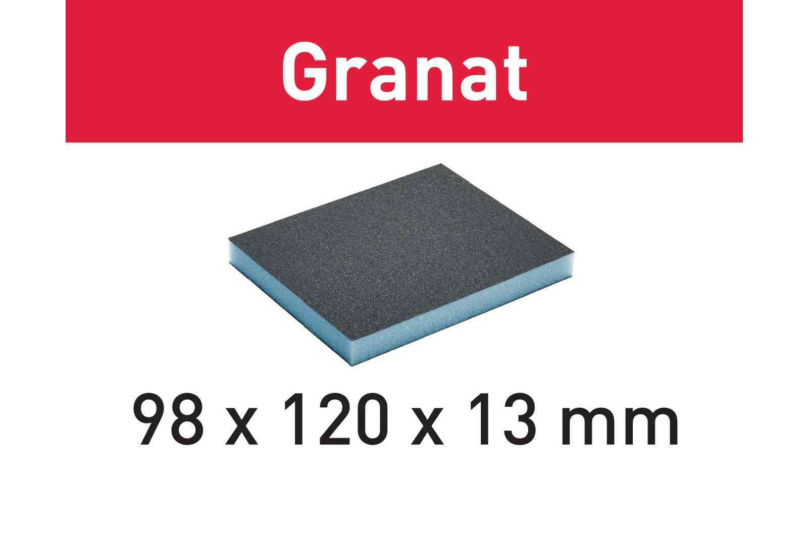 Spugna abrasiva 98x120x13 GR. 60/120/220 GRANAT - 201112