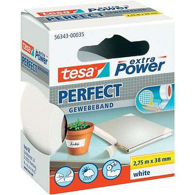 Nastro adesivo 38mmX2,75m telato bianco EXTRA POWER PERFECT TESA 56343