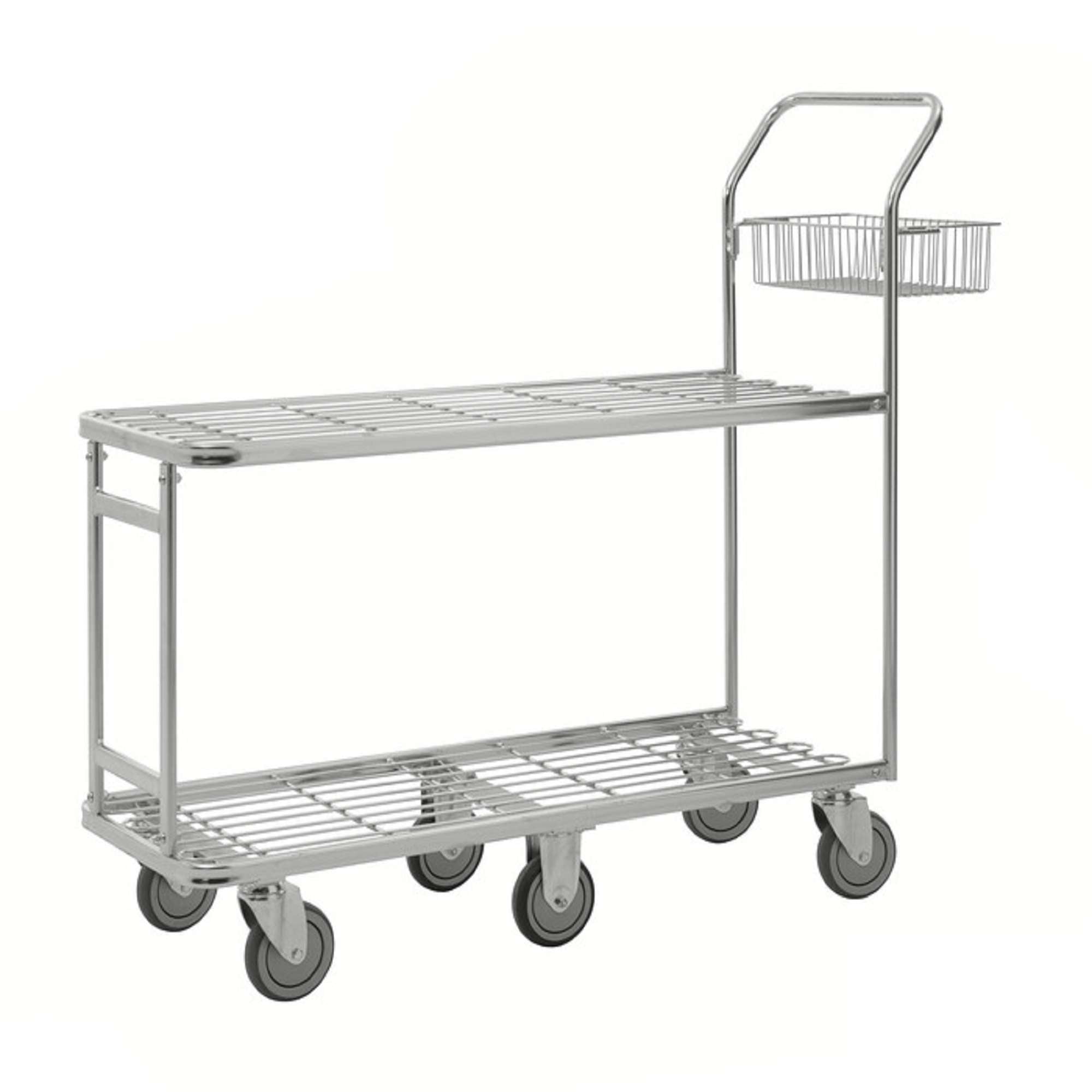 Carrello spesa large con freno, carico 400kg 1320x430x1120mm - Kongamek KM203110