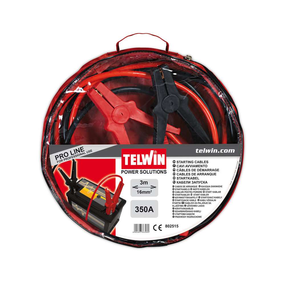 Coppia di cavi per avviamento 3 metri 350-800A PRO LINE - Telwin