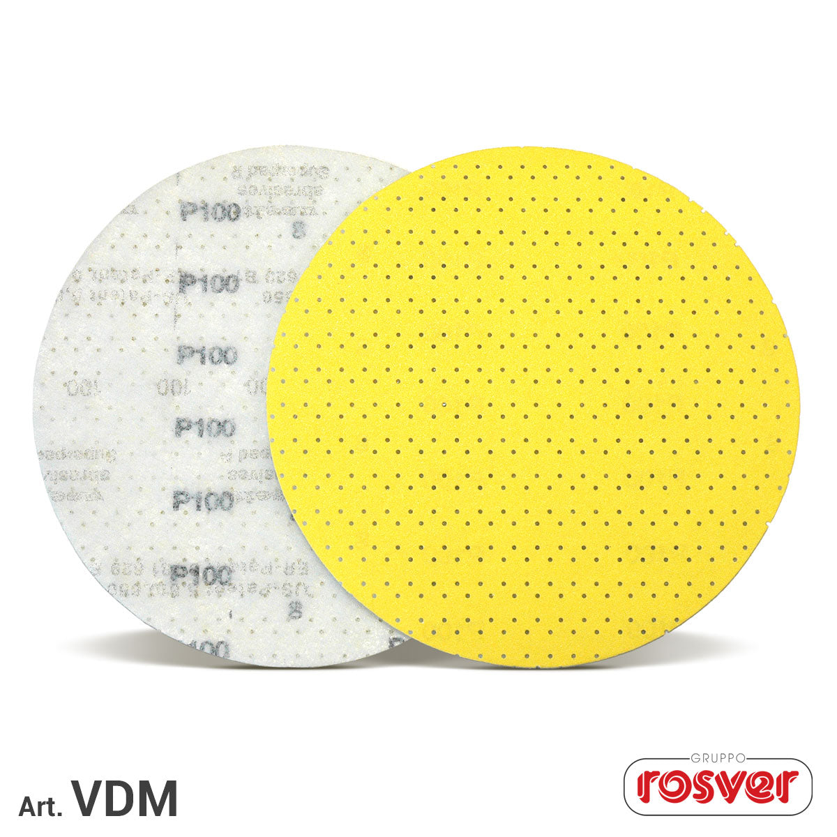 Disco Velcrato Microforato Giallo stucco G.40-220 -Rosver -VDM225 - Conf.25pz