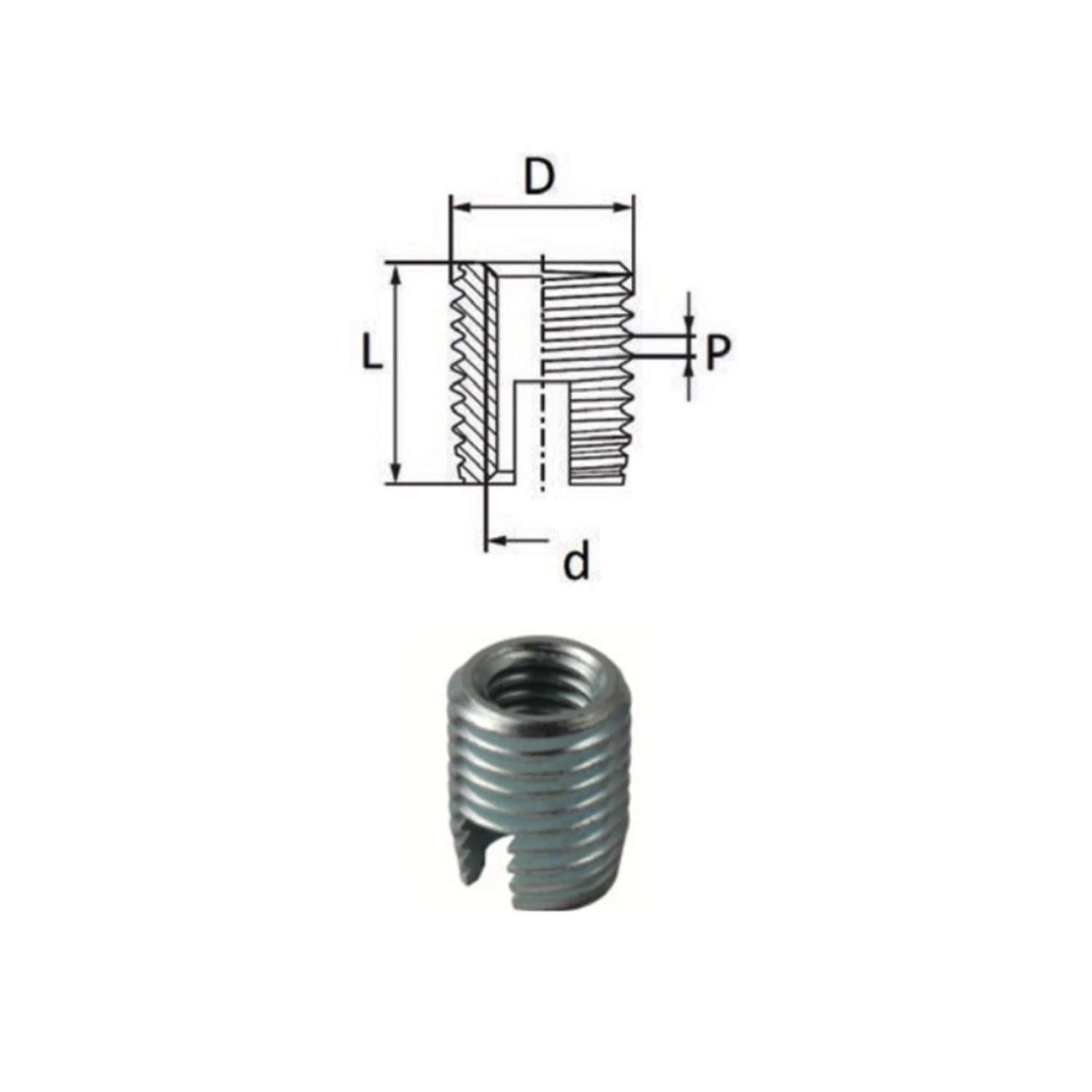 Bussola autofilettante in acciaio temprato M12x1,75 - Fixi