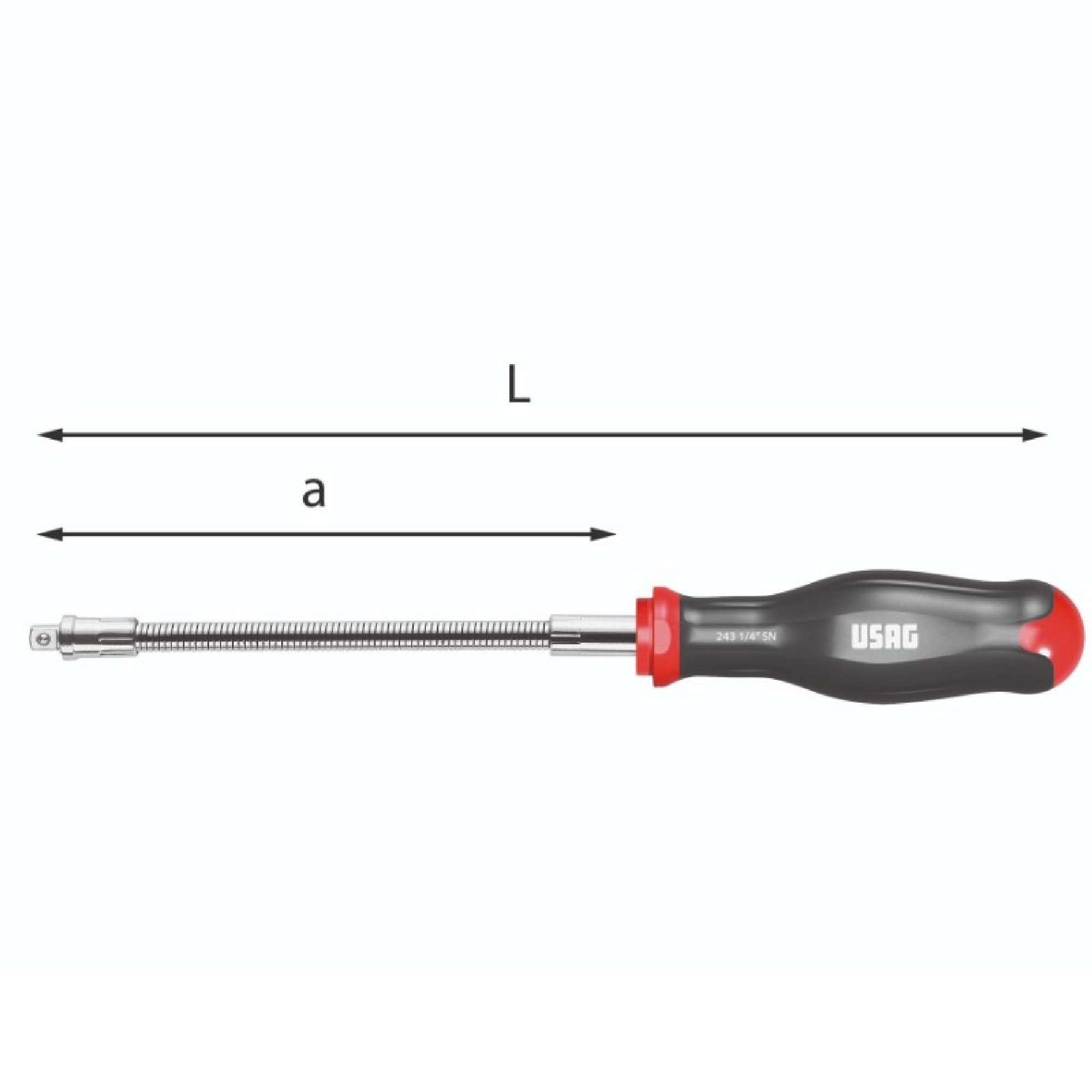 Portabussole flessibile con impugnatura - Usag 243 1/4 SN U02430211