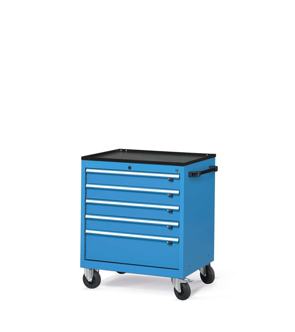 Armadio con 5 cassetti per officina con ruote 794 X 600 X 852 H - estrazione totale - FAMI FDGD5600104 - Blu