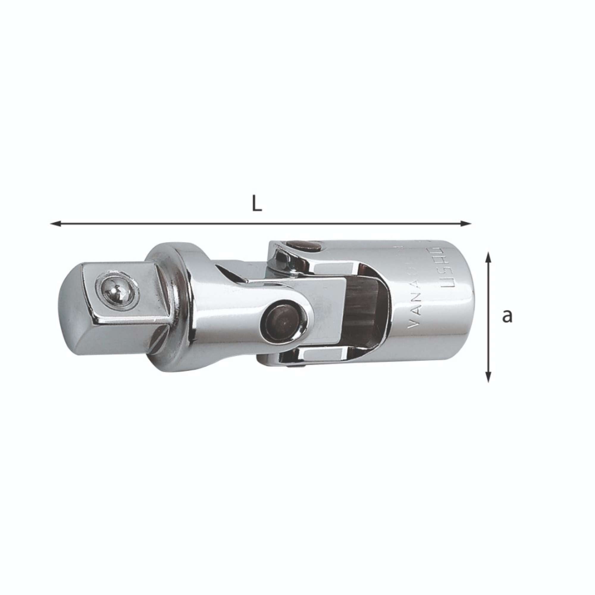 Snodo cardanico in acciaio speciale legato al cromo vanadio L.40mm 241 1/4 Usag