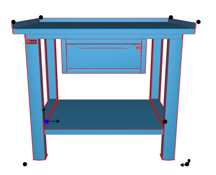 Banco da lavoro per officina piano in acciaio 1031 X 705 X 855 H - armadio 1 cassetto - FAMI - Blu