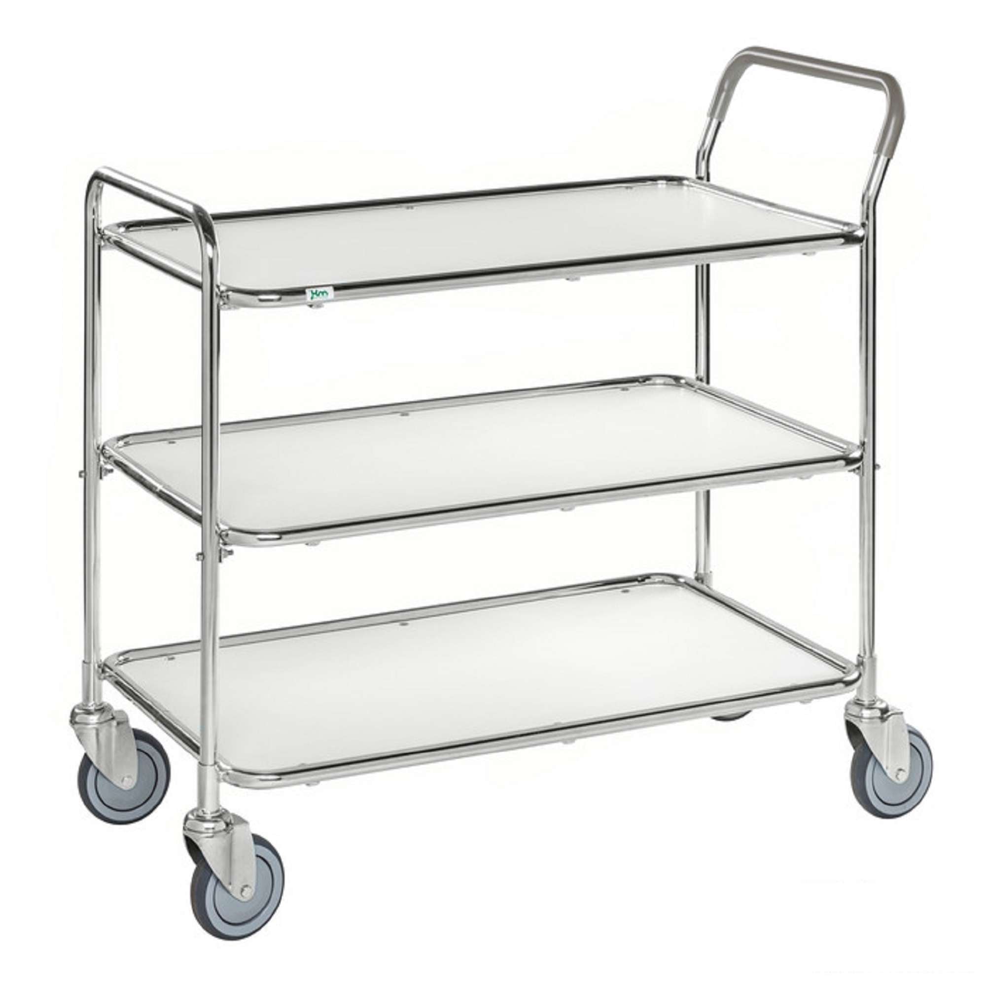 Carrello di servizio 3 ripiani, Bianco/Elettro galvanizzato Kongamek KM30773-6