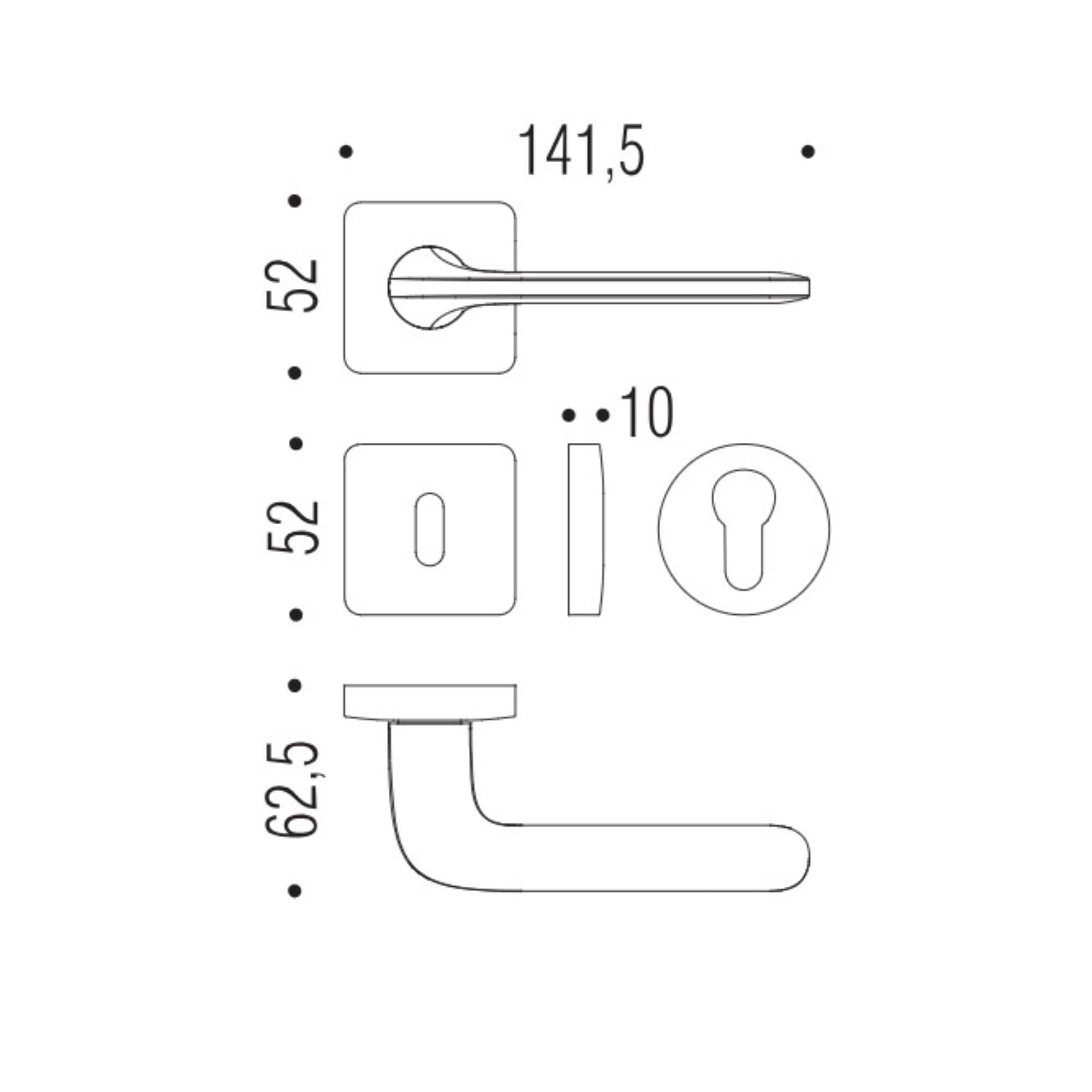 Maniglia roboquattroS ID51R cromat - ID51R-CM