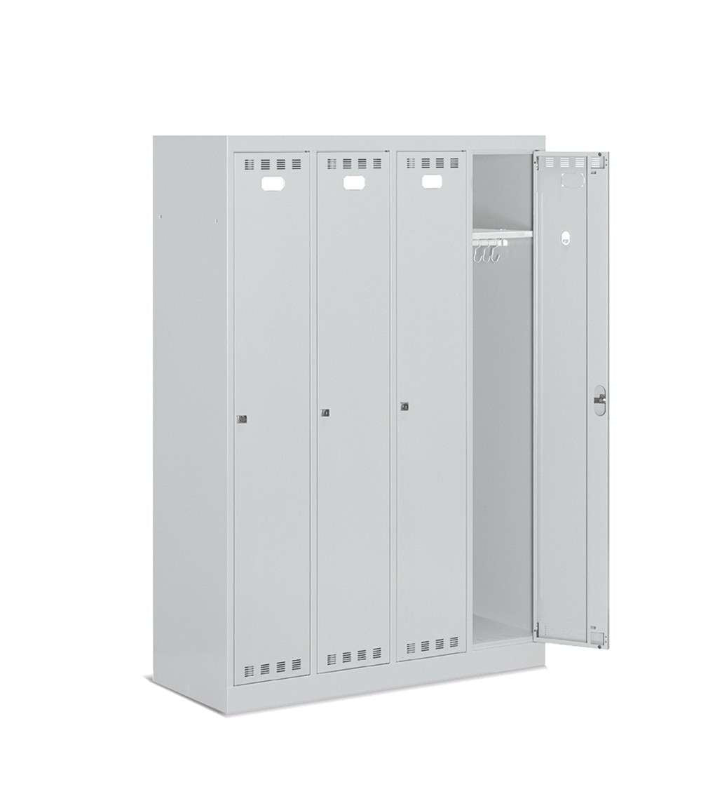 Armadio spogliatoio 4 scomparti 1195 X 500 X 1750H - con vano porta casco - FAMI FAN1304C00108 - Grigio