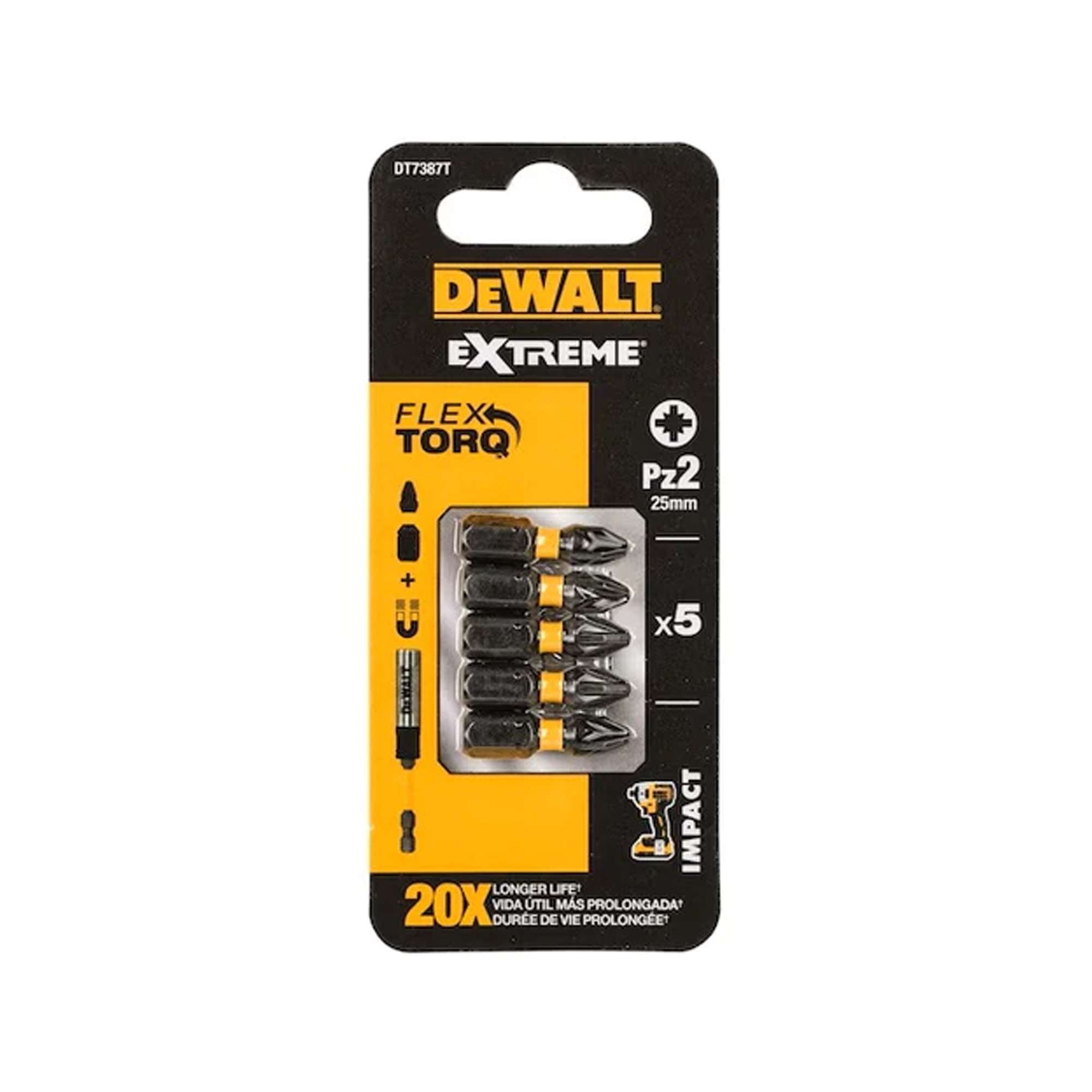 5 inserti Impact Torsion Pz2 DEWALT DT7387t-QZ