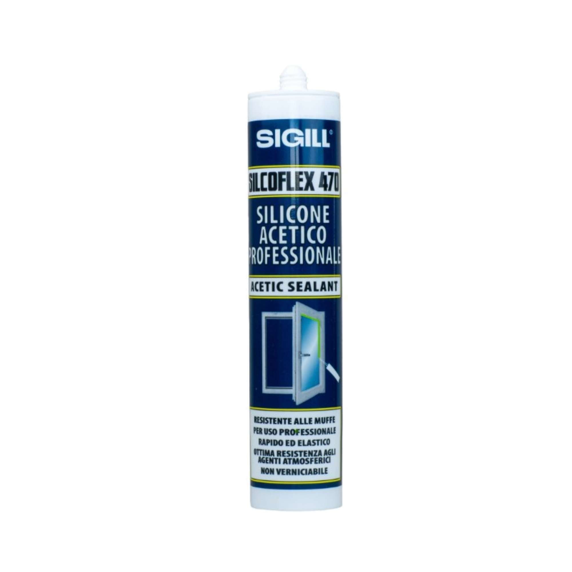 Silicone acetico monocomponente Silcoflex 470 Nero 280ml - NPT 0006234