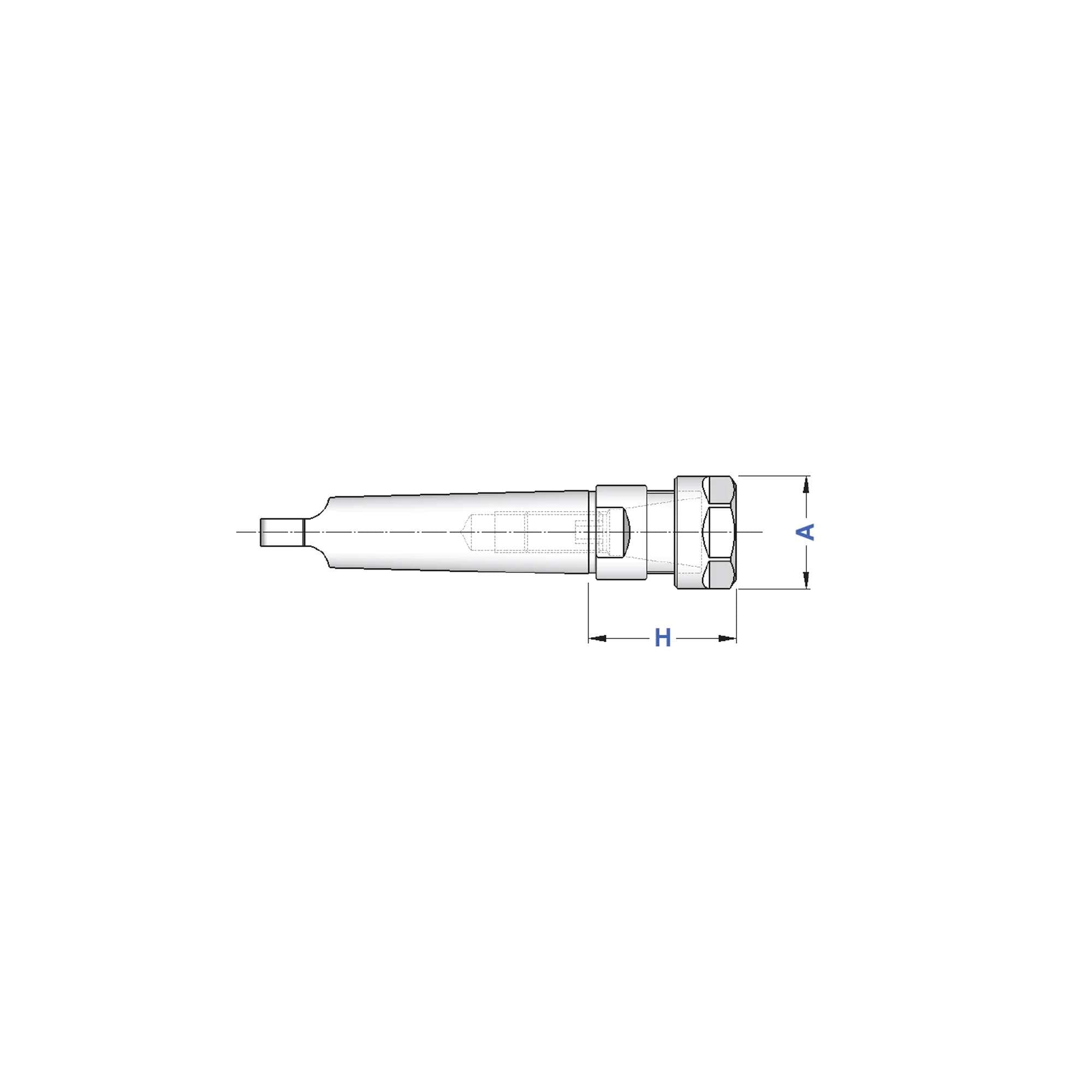 Portapinze ER attacco cono morse con tenone, ghiera esagonale CM 1 A - Gait 8624 H40